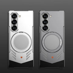 Galaxy Z Fold 6 Magnetic Aluminum Alloy Metal Rimless Frame Heat Dissipation Stand Phone Case