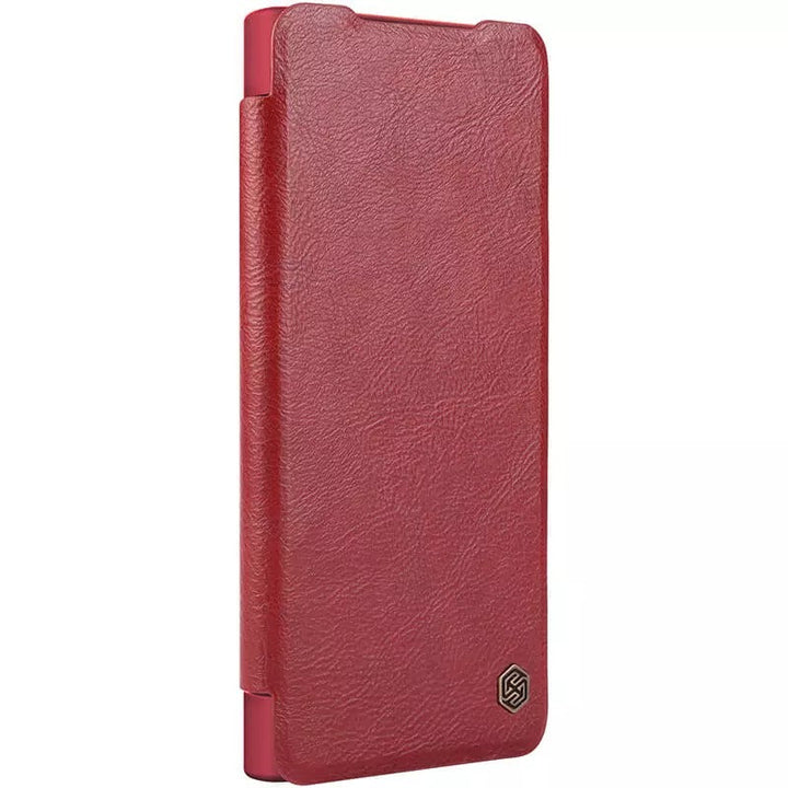 Samsung Galaxy S22 Ultra Camera Protection QIN Leather Flip Case Red