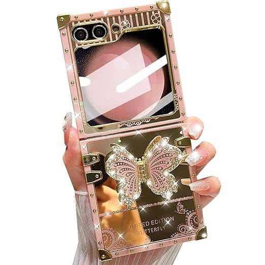 Samsung Galaxy Z Flip 6 Butterfly Glitter Kickstand Case