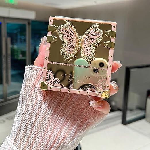 Samsung Galaxy Z Flip 6 Butterfly Glitter Kickstand Case