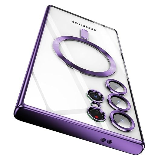 Samsung Galaxy S24 Ultra Magsafe Magnetic Transparent Phone Case With Lens Protector