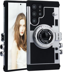 Samsung S22 Ultra 3D Retro Vintage Camera Case Cover