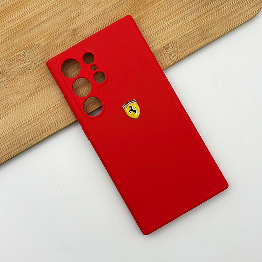 Samsung Galaxy S25 Ultra FR Sports Car Logo Liquid Silicone Case Cover