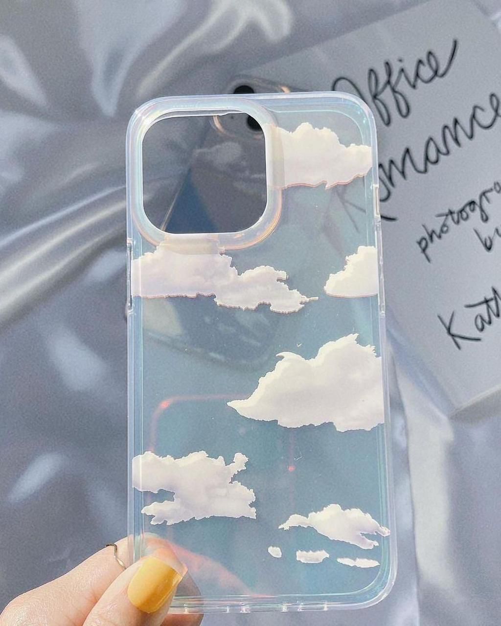 iPhone 15 Series Holographic Cloud Pattern Case Cover