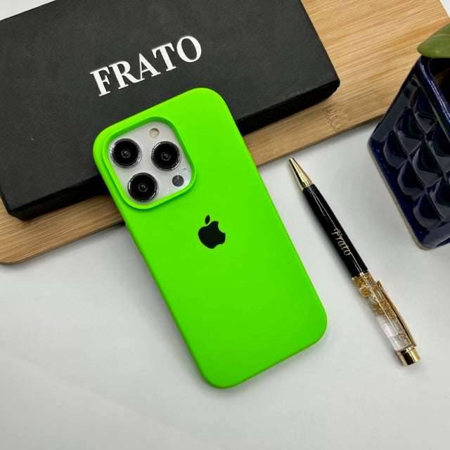 iPhone 15 Series Liquid Silicone Case Cover (Neon Green)