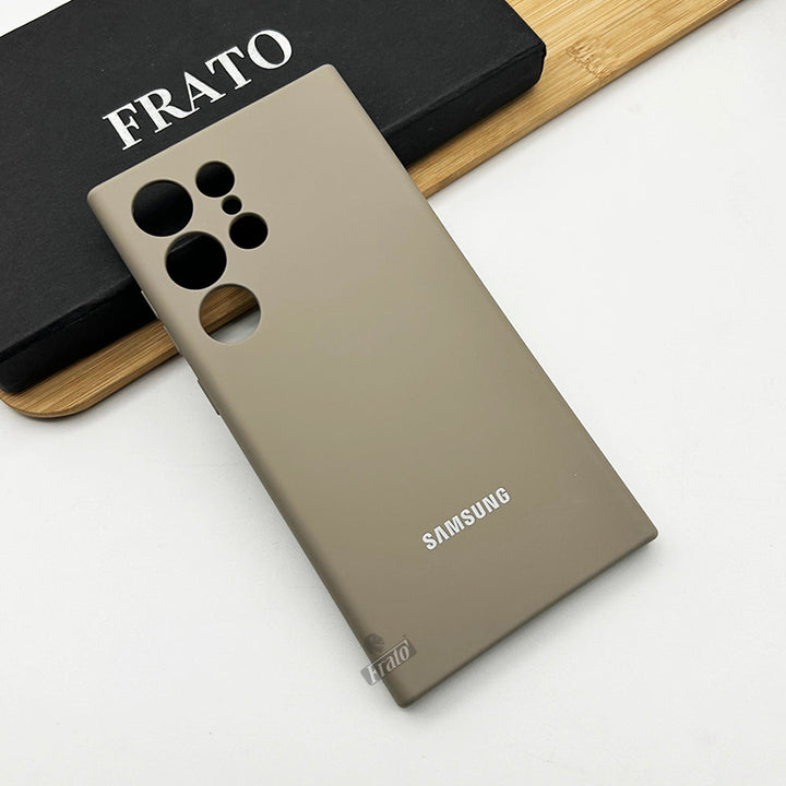 Samsung Galaxy S23 Ultra Liquid Silicone Case Cover (Beige)