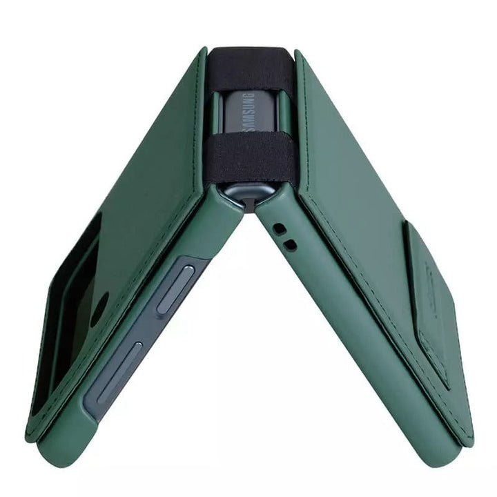 Samsung Galaxy Z Flip 4 5G Qin Vegan leather Cover ( Green )