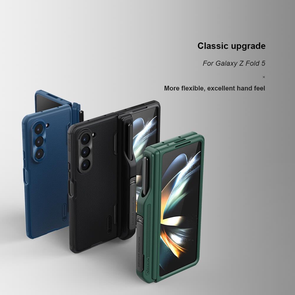 Samsung Galaxy Z Fold 5 Nillkin Frost Shield With Stand and S Pen Holder Case Cover (Green)