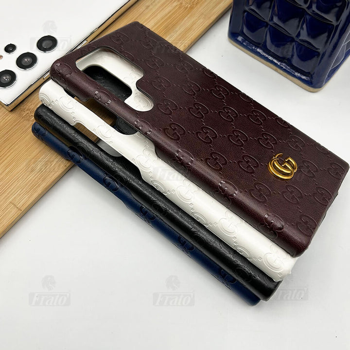 Samsung Galaxy S23 Ultra Luxury GG Fashion Leather Brand Case Cover