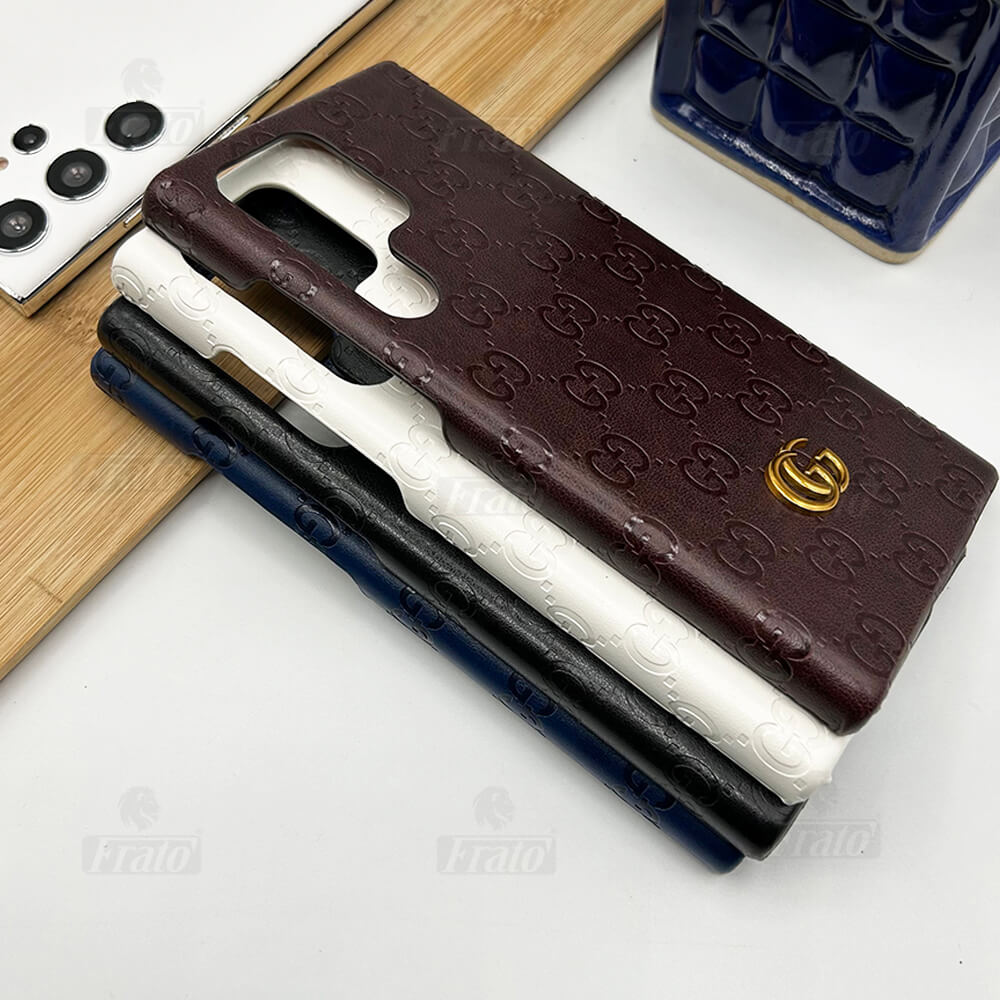 Samsung Galaxy S24 Ultra Luxury GG Fashion Leather Brand Case Cover
