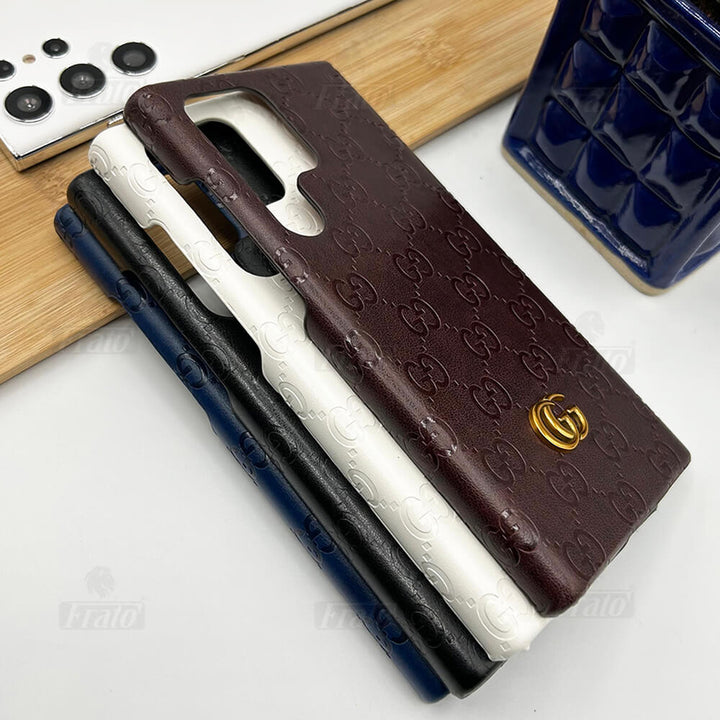 Samsung Galaxy S23 Ultra Luxury GG Fashion Leather Brand Case Cover