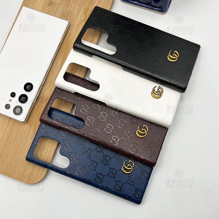Samsung Galaxy S23 Ultra Luxury GG Fashion Leather Brand Case Cover
