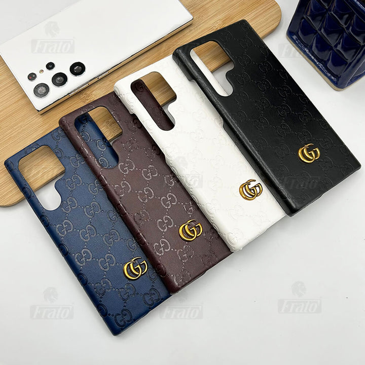 Samsung Galaxy S23 Ultra Luxury GG Fashion Leather Brand Case Cover
