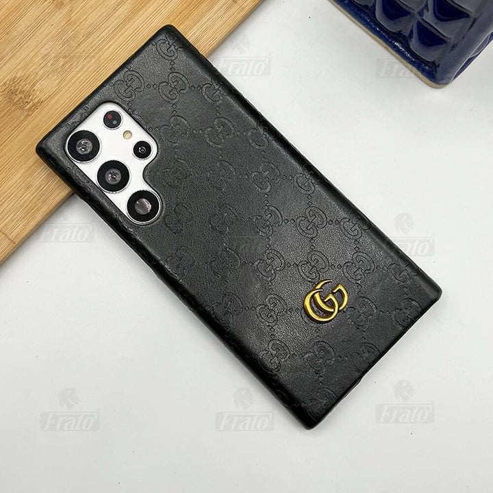 Samsung Galaxy S23 Ultra Luxury GG Fashion Leather Brand Case Cover