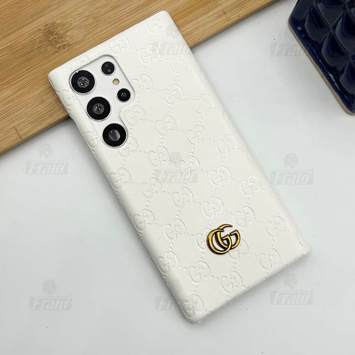 Samsung Galaxy S23 Ultra Luxury GG Fashion Leather Brand Case Cover