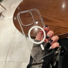 iPhone Crystal Clear Transparent Lightweight Soft Silicone Magsafe Case Cover