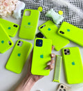 iPhone 15 Series Liquid Silicone Case Cover (Neon Green)